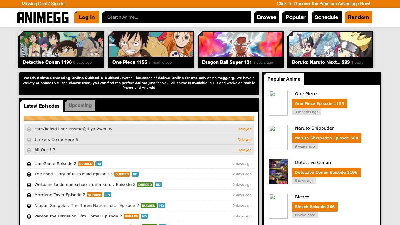 Screenshot of animegg.org