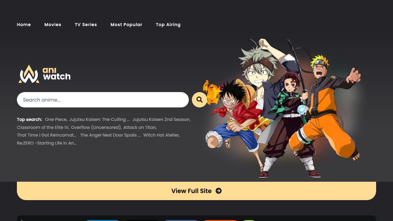 Screenshot of aniwatchtv.to
