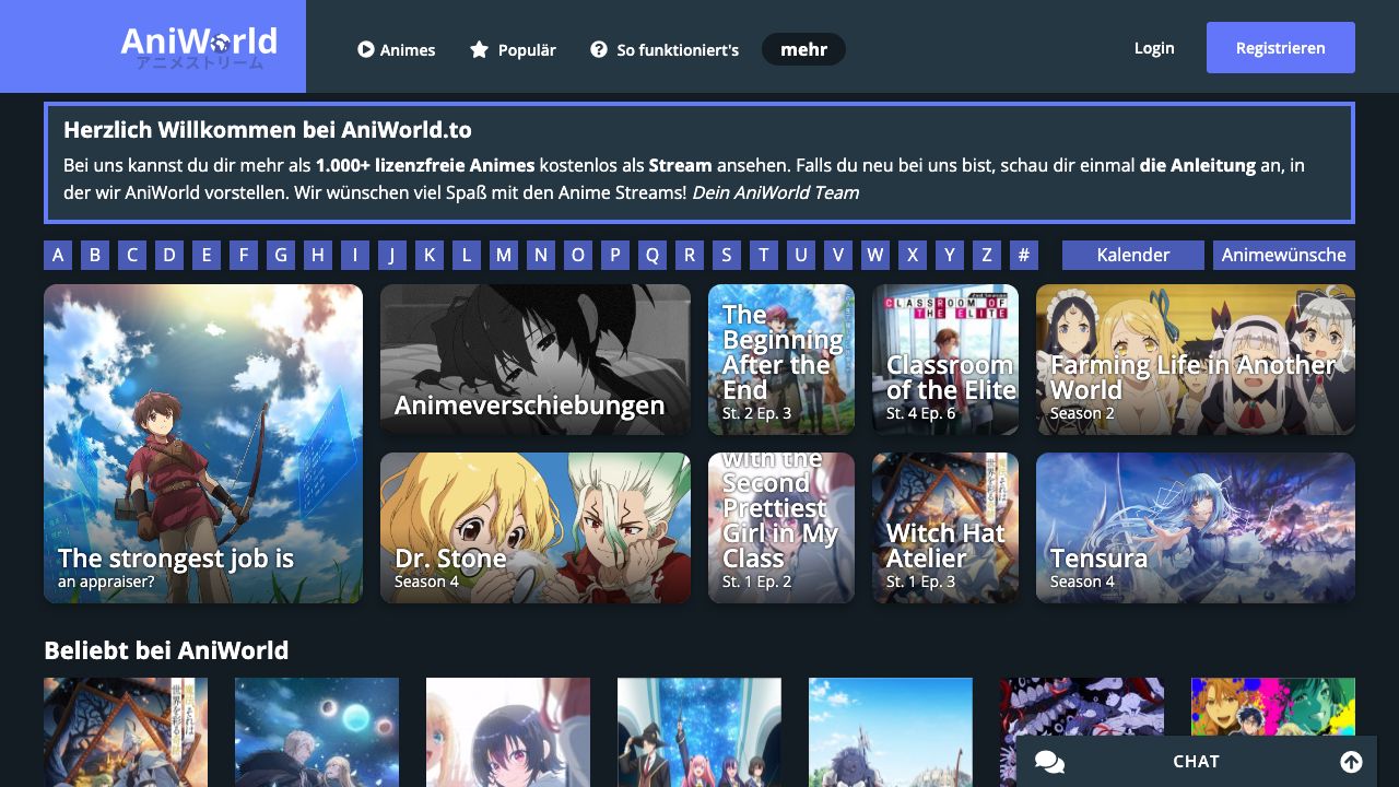 Screenshot of aniworld.to