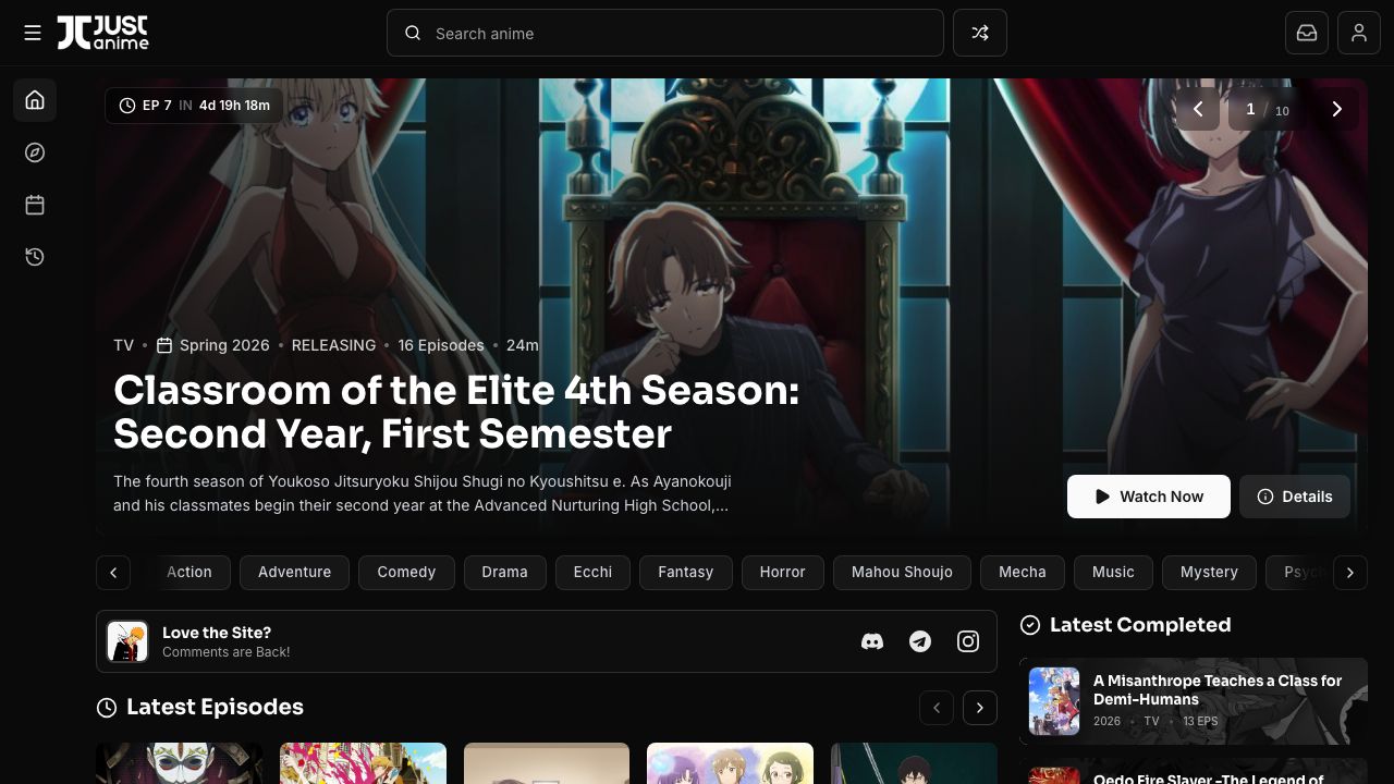 Screenshot of justanime.to