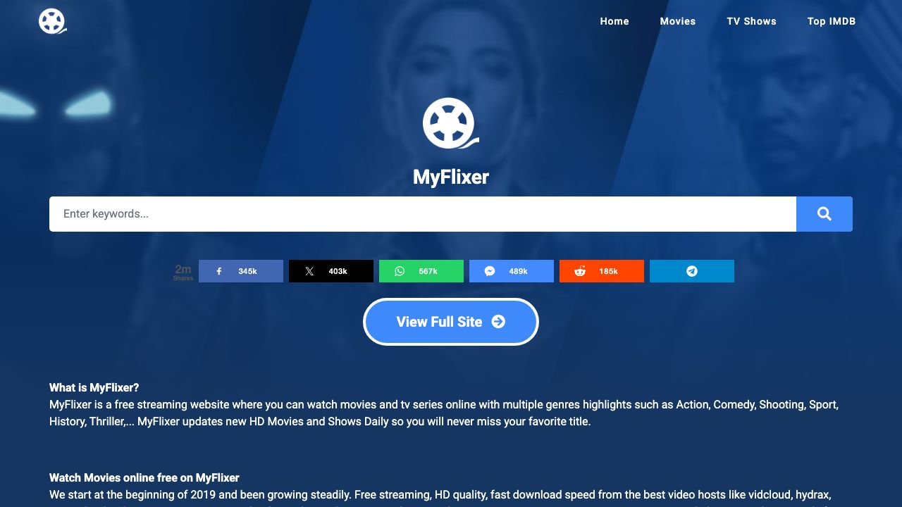 Screenshot of myflixerz.to