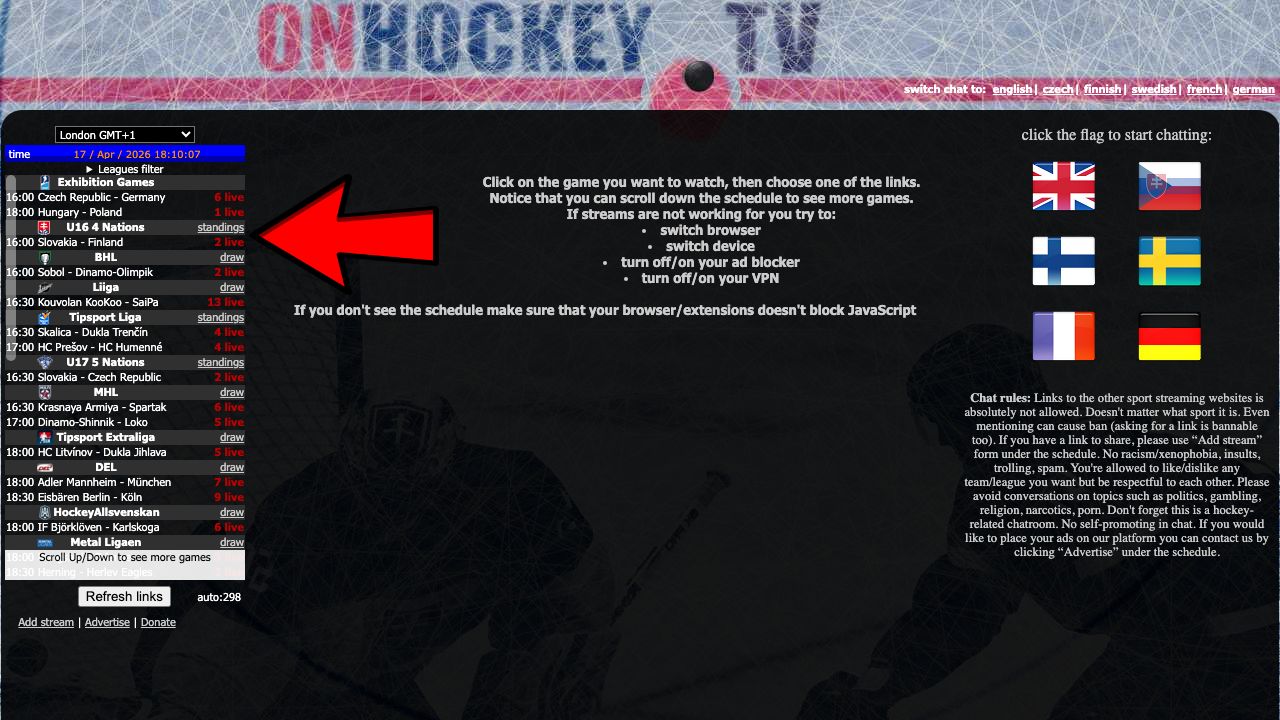 Screenshot of onhockey.tv