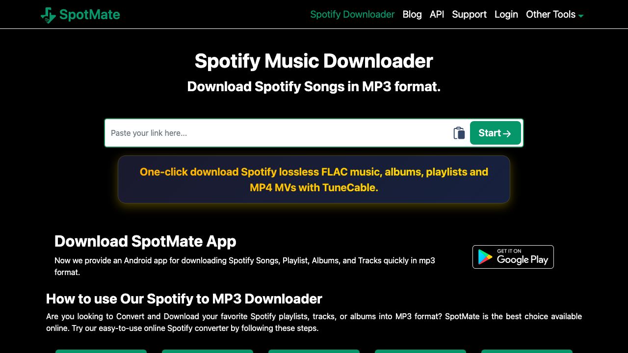 Screenshot of spotmate.online